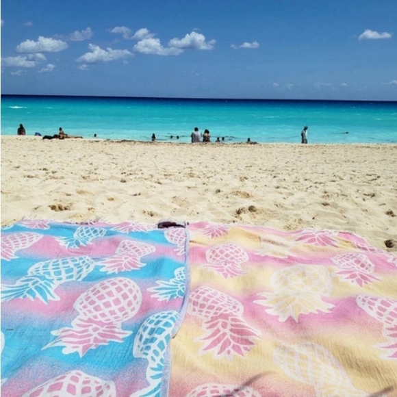 Loom Weave Organic Cotton Wrap Sarong 2 Side Travel Blanket Pineapple - Picture 4 of 12